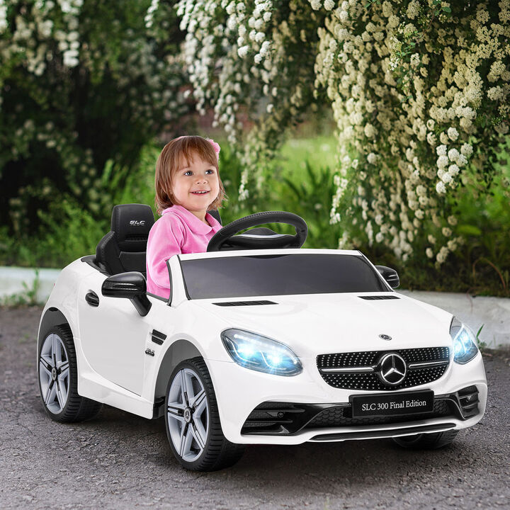 BreeBe Mercedes SLC 300 Licensed Kids Electric Car with Remote Control, 12V Battery Powered Kids Ride on Car with Music, Lights