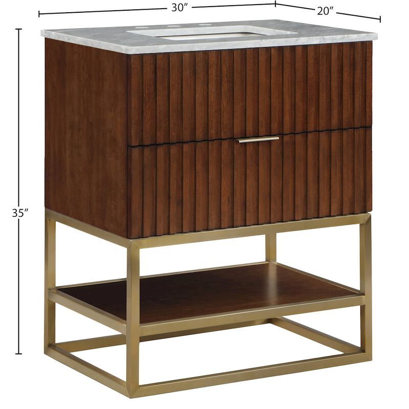 Meridian Furniture Monad Walnut Bathroom Vanity
