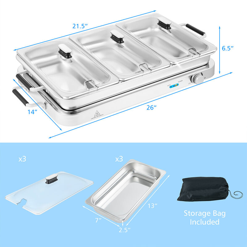 2 in 1 Electric Warming Tray with Temperature Control