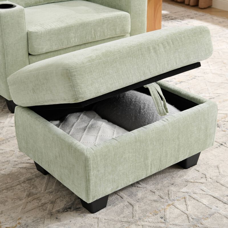 Kurtfo Chenille Accent Chair Set image number 6