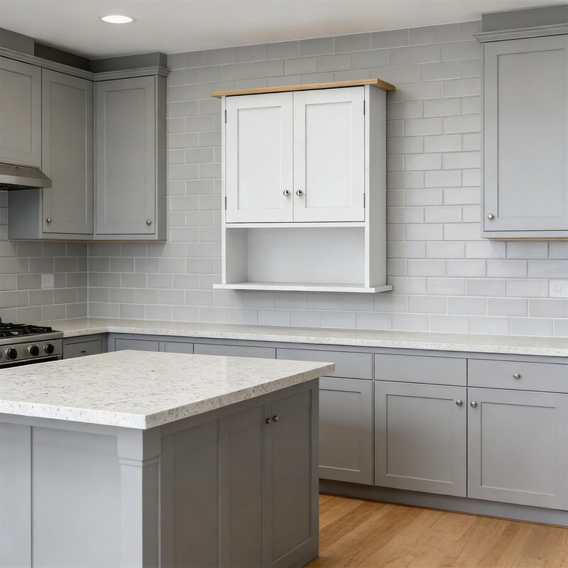 23.6" Floating Storage with Adjustable Shelf, Wall-Mounted Bathroom Cabinet image number 1