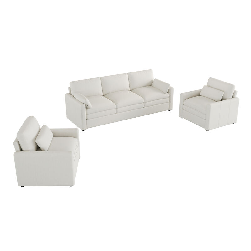 Whisen 5-Seat Cozy Sofas, Oversized Comfy Cloud Sofa, Double Cushion Sofa Group image number 3