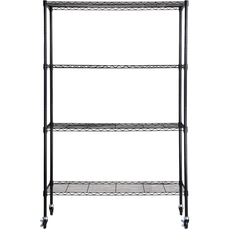 4 Tier Rolling Storage Shelving Unit, Heavy Duty Metal Wire Rack with Wheels image number 0