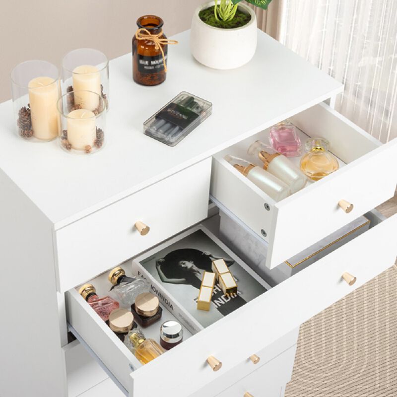 Simple Modern 5-Drawer Dresser, Compact Storage Cabinet for Bedroom or Home