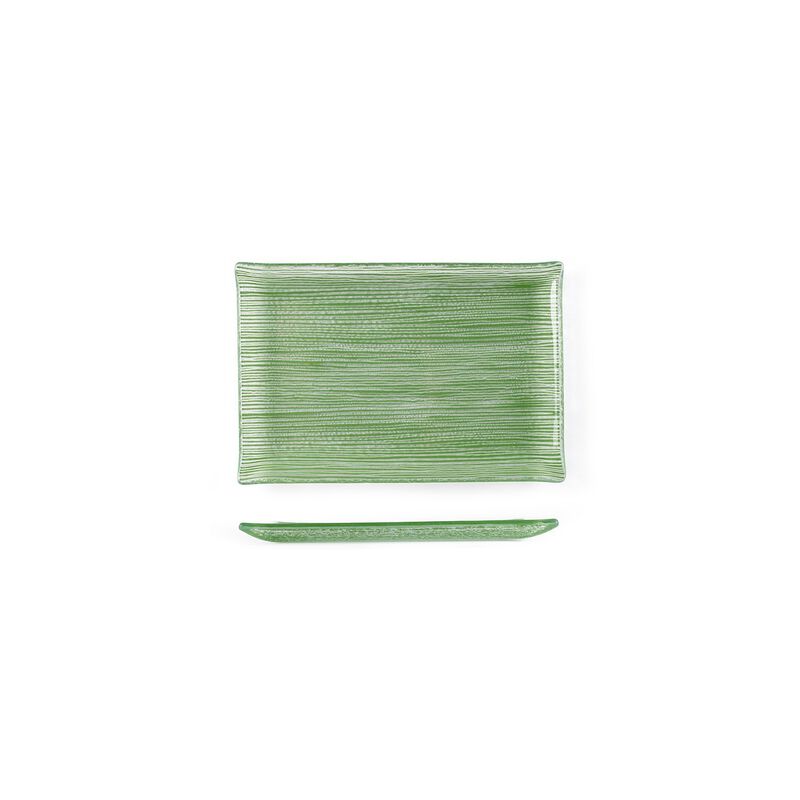 Glass Dinnerware 8.5" x 5.75" Rectangular Green Glass Plate (Set of 2)