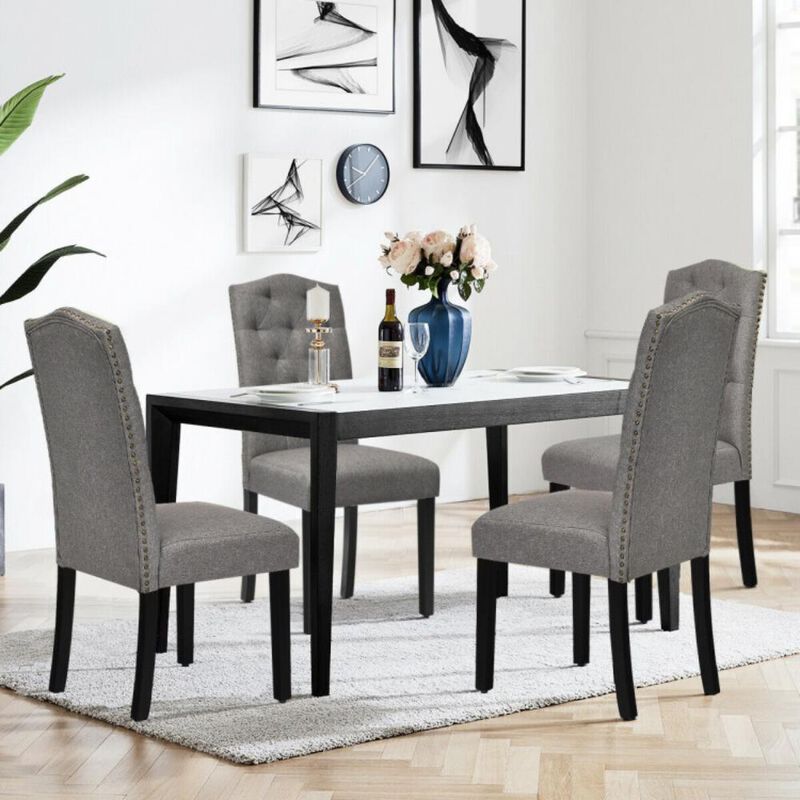 Hivvago Set of 2 Modern Tufted Dining Chairs with Padded Seat