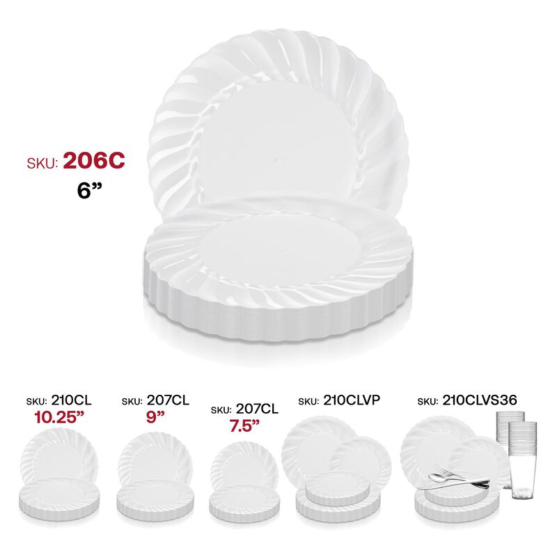 6" Clear Flair Plastic Pastry Plates (180 Plates) image number 5