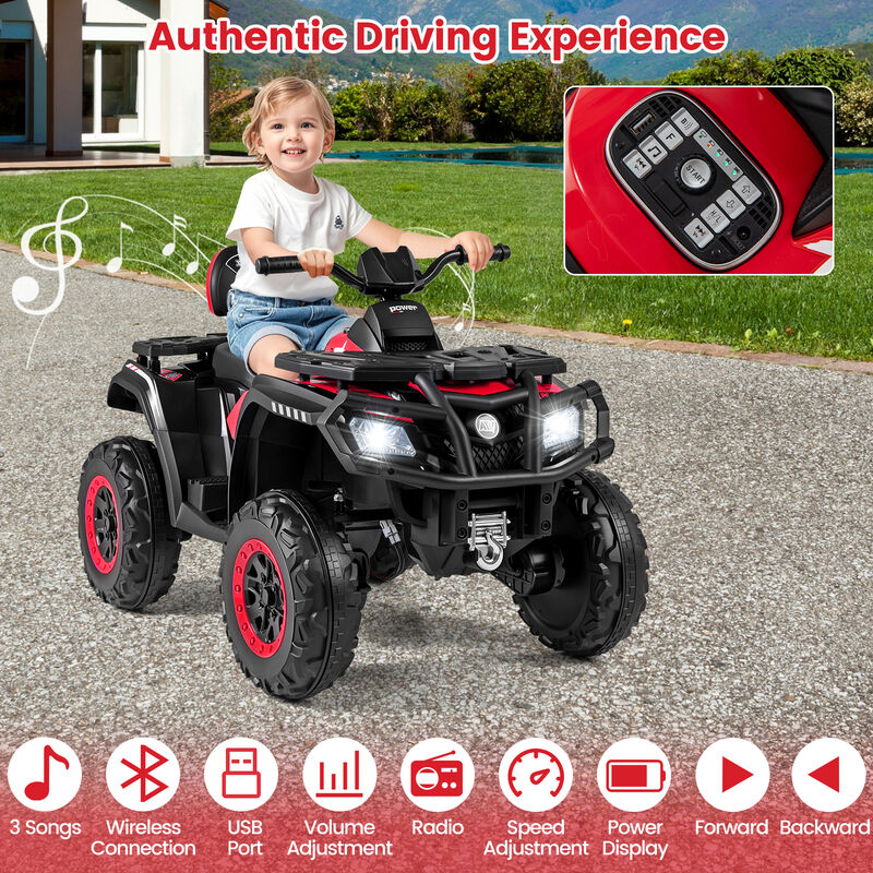 24V Two Seater Kids ATV Vehicle with 4 Motors Music and LED Light Features image number 5