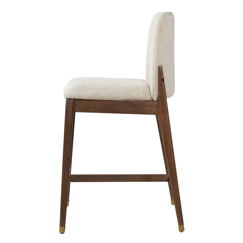 Christopher Knight Home Alexandra Farmhouse Rubberwood Upholstered Counter Stools with Curved Backrest (Set of 4) image number 4