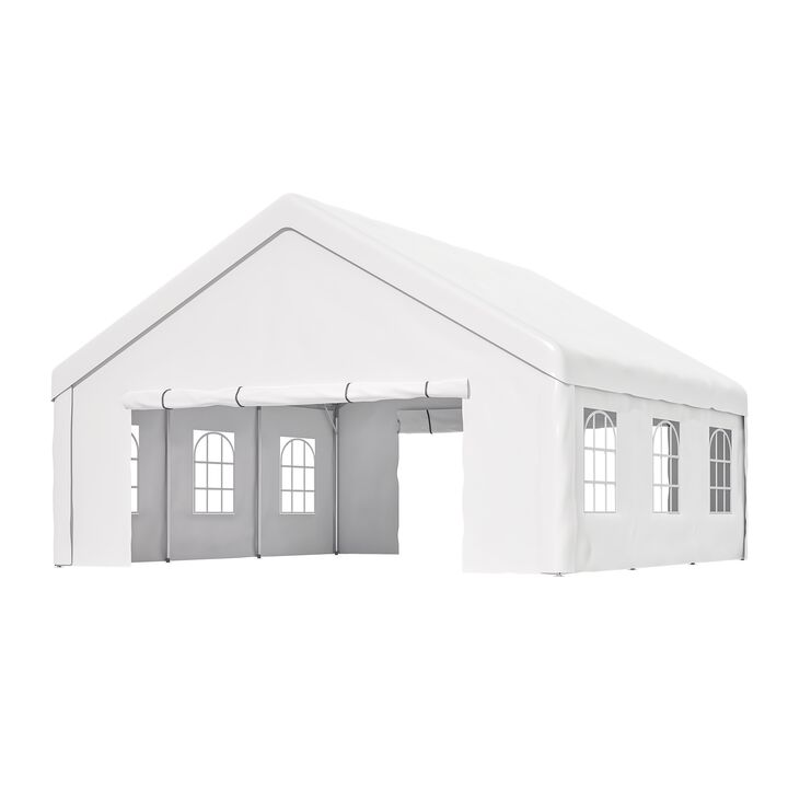 20x20 FT Party Tent with 2 Storage Bags & Removable Sidewalls