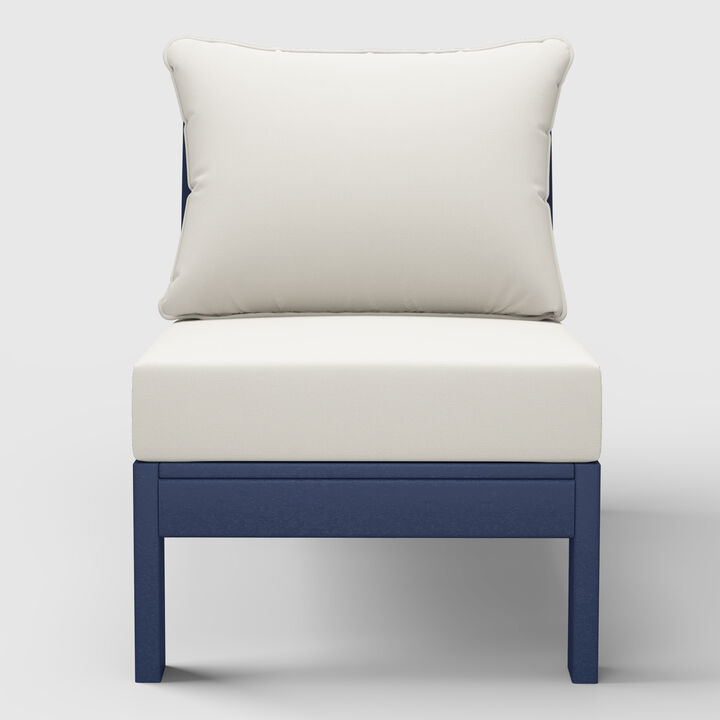 Outdoor HDPE Deep Seating Modular Armless Patio Chair