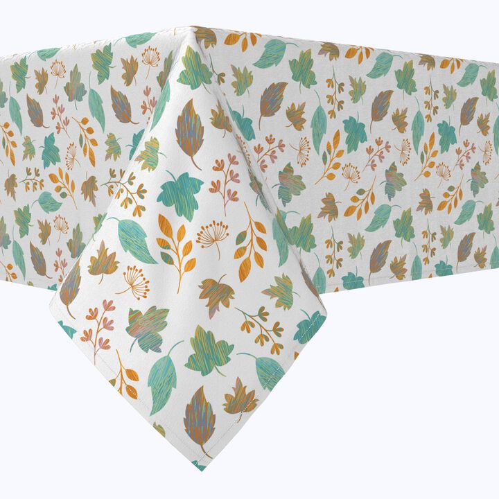 Fabric Textile Products, Inc. Square Tablecloth, 100% Cotton, Painted Leaves