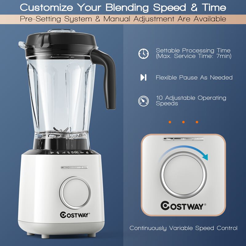 Kitchen Countertop Smoothies Blender with 10 Speed and 6 Pre-Setting Programs