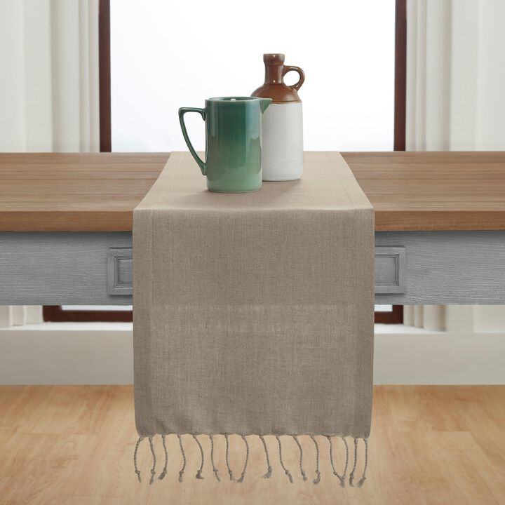 Linen Table Runner - Twisted Fringe
