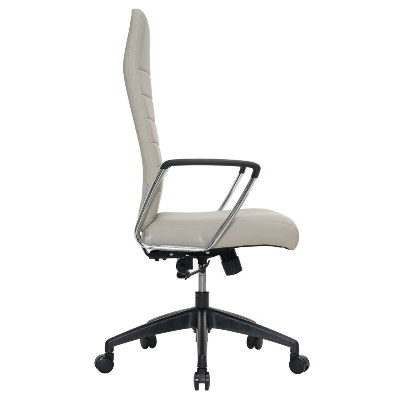LeisureMod Hilton Modern High Back Leather Conference Office Chair with Adjustable Height & Swivel &ndash; Ergonomic and Stylish Office Seating