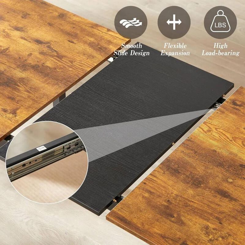 Hivvago Modern 3-Piece Dining Set with Expandable Kitchen Table and 2 Backless Benches