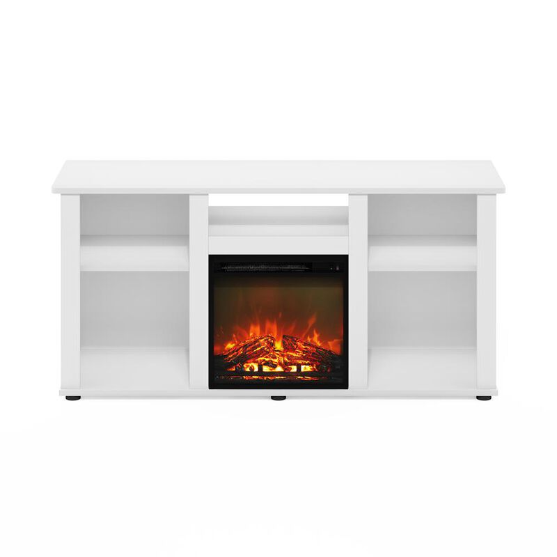 Fireplace TV Entertainment Center with Open Storage Compartment for TV up to 55"