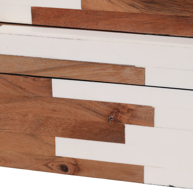 S/3 10/11/12" 2-toned Boxes, Natural/white image number 5