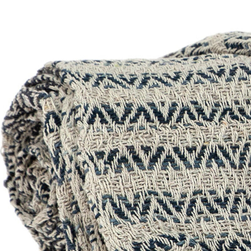 HomeRoots Beige and Taupe Diamond Weave Handloom Throw image number 3