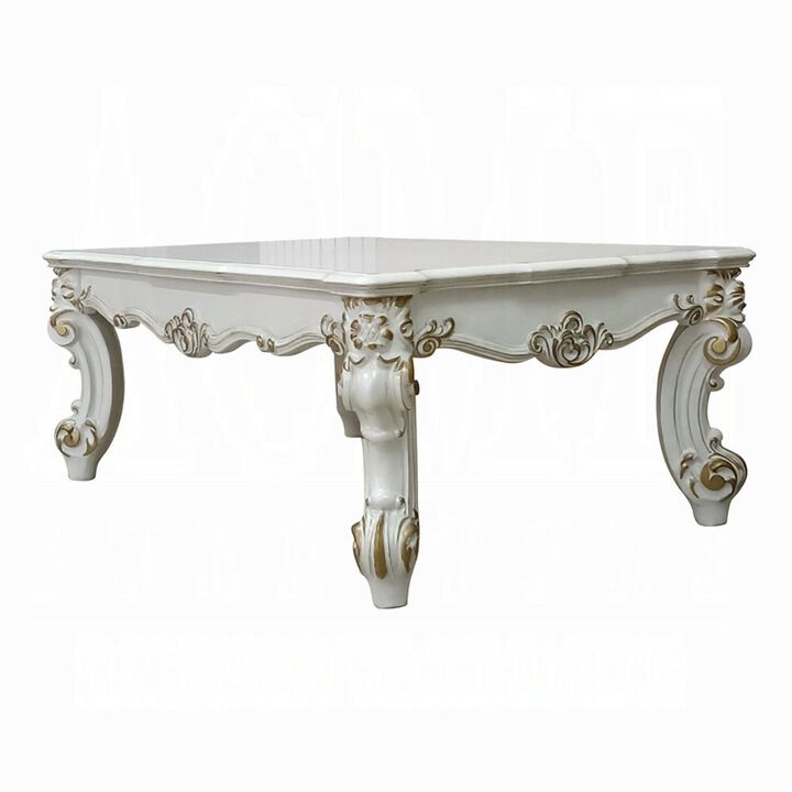 Plethoria Home Antique Pearl Coffee Table with Claw Legs