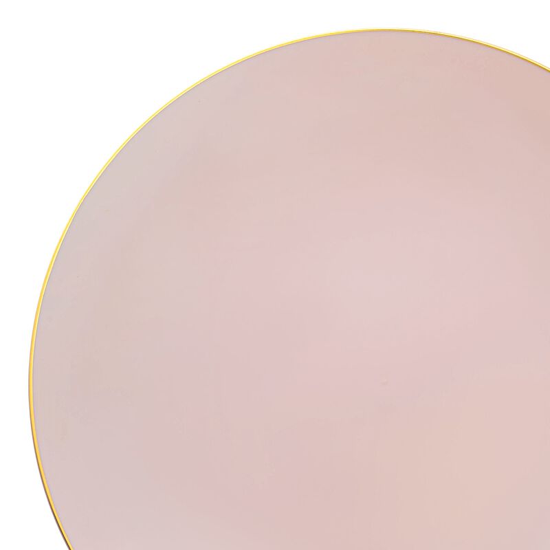 7.5" Pink with Gold Rim Organic Round Plastic Salad Plates (120 Plates) image number 9