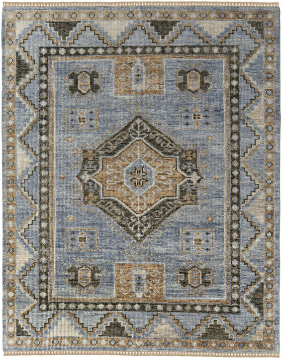 HomeRoots Wool Oriental Hand Knotted Area Rug With Fringe