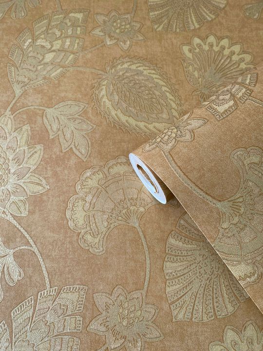 Elegance Flower Fan Bronze Brown Wallpaper DWP0351-07