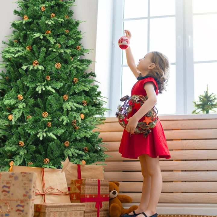 Artificial Christmas Tree with LED Lights and Pine Cones