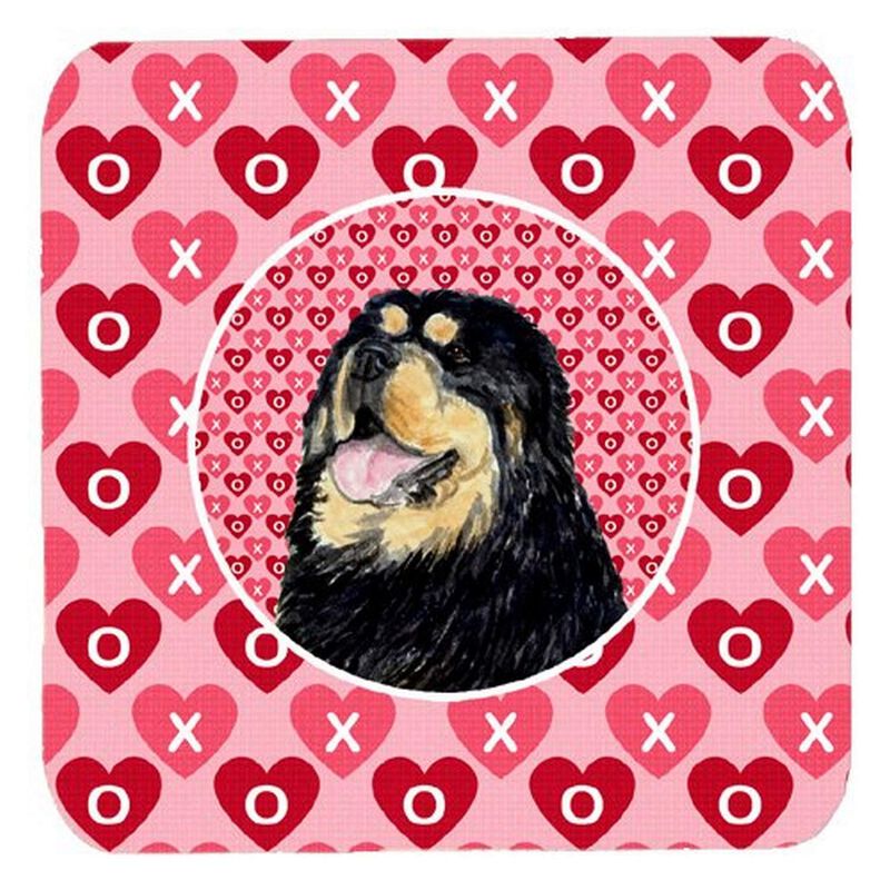Caroline's Treasures SS4512FC Tibetan Mastiff Foam Coasters (Set of 4), 3.5 H x 3.5 W, Multicolor