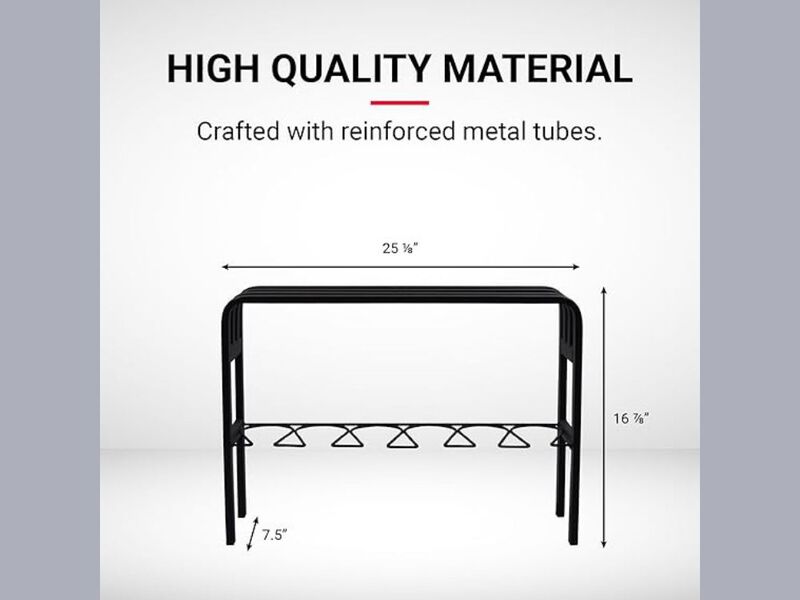 Entryway Shoe Storage Bench Black Horizontal Steel Organizer image number 2