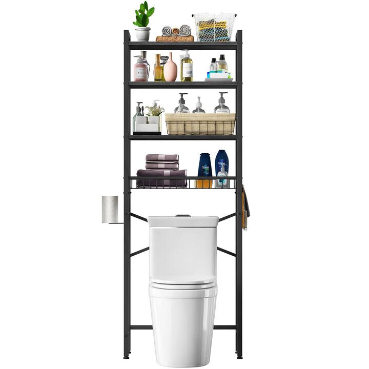 Over the Toilet Storage Freestanding Industrial Metal Shelving Unit