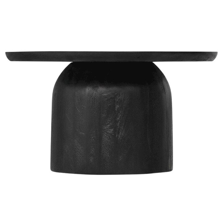 Round Wood Coffee Table with 17.5-inch Height and 30-inch Diameter