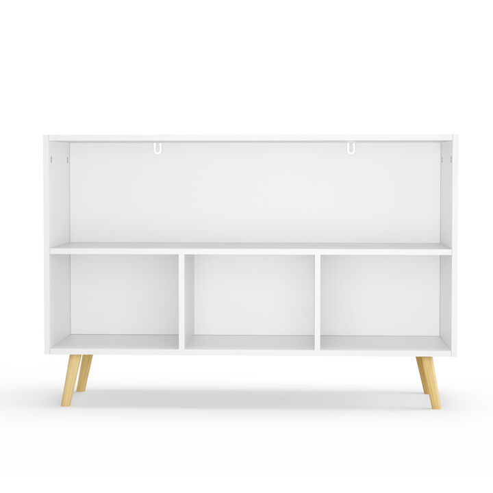 Kids Bookcase with Collapsible Fabric Drawers and Toy Storage Organizer
