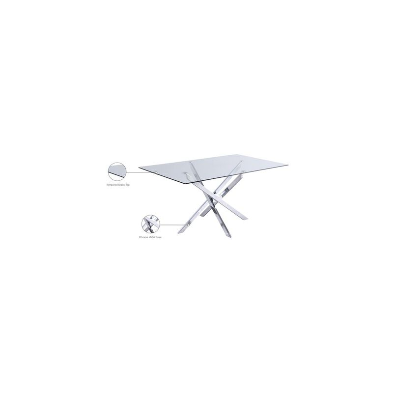 Meridian Furniture Xander Chrome Dining Table