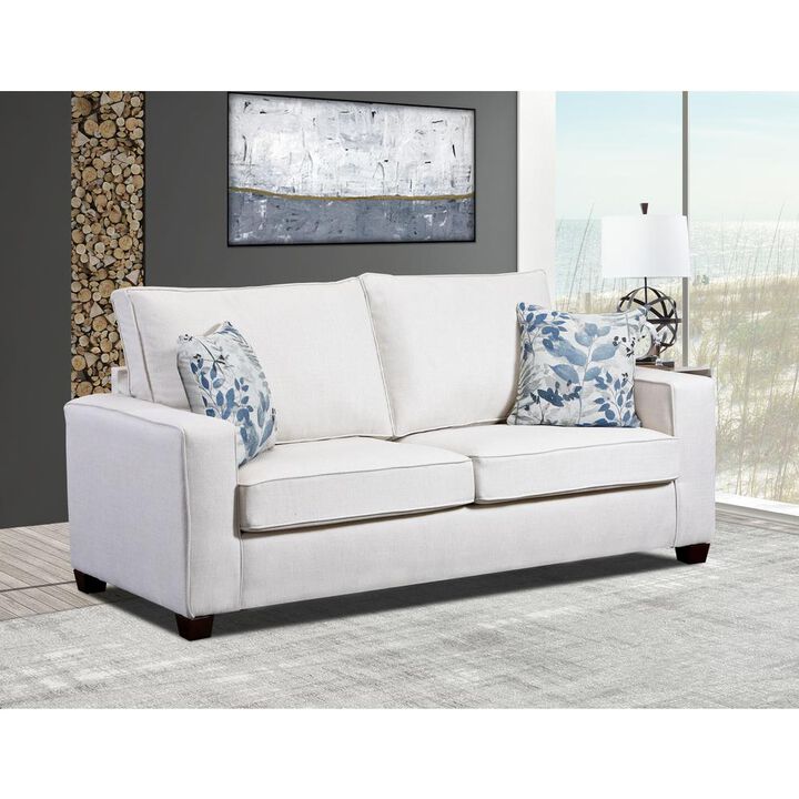 American Furniture Classics Living Room Relay Mist Sofa with Two Throw Pillows