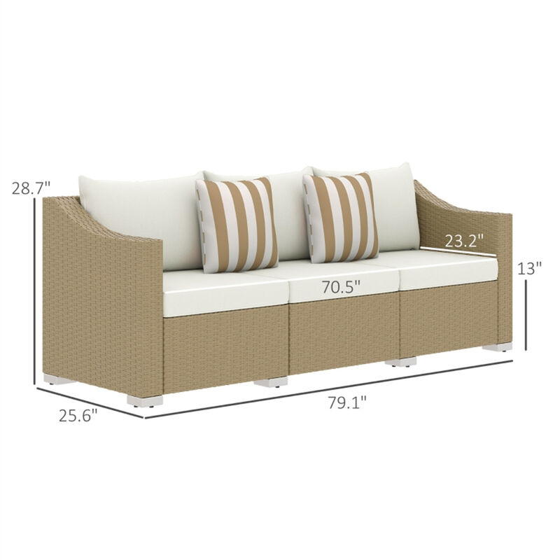 Outdoor Wicker 3-Seater Sofa &ndash; Sturdy and Comfortable Rattan Furniture for Garden or Porch image number 2
