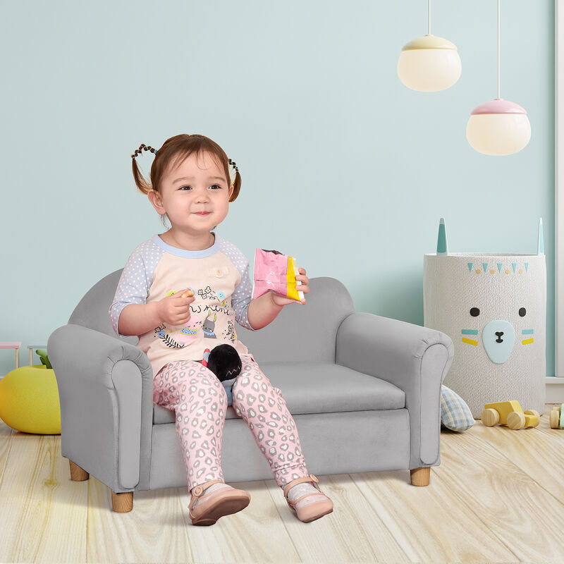 Hivvago Ergonomic Kids Couch with Storage and Comfortable Arms image number 1