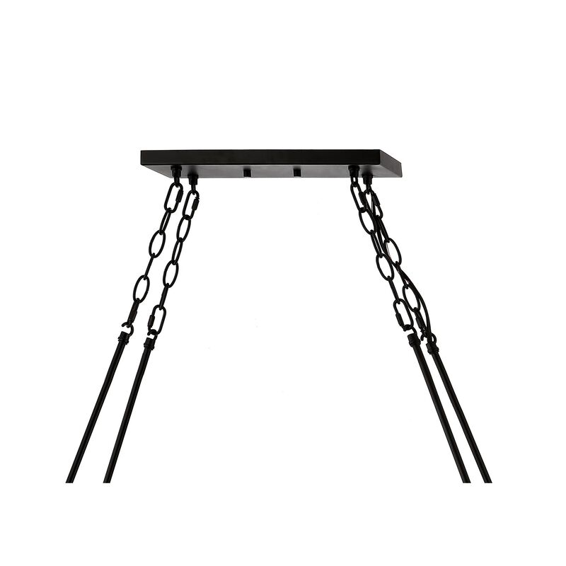 Pablo 8-Light Iron/Seeded Glass Bohemian Cottae LED Chandelier