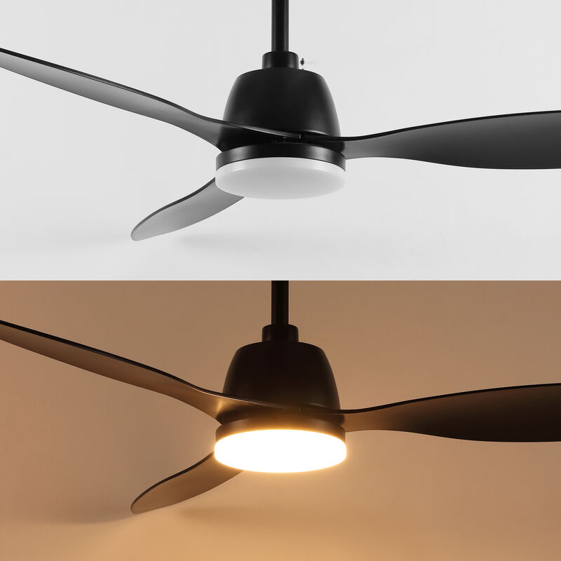 Audie Classic Industrial Iron/Plastic App/Remote-Controlled 6-Speed Integrated LED Ceiling Fan