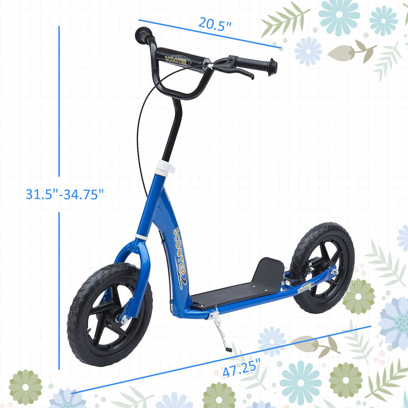 BreeBe Kick Scooter with Adjustable Height Handlebar, Non-slip Footplate, Big Wheels, Rear Brake image number 2