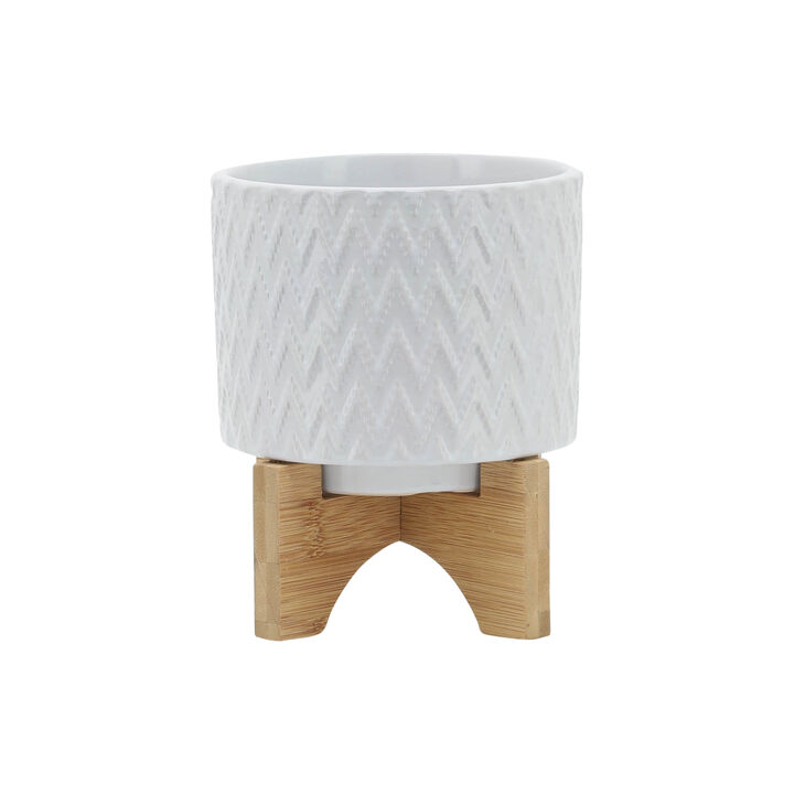 5" Ceramic Chevron Planter
