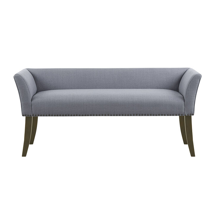 Gracie Mills Greta Solid Wood Accent Bench with Upholstered Seat and Back