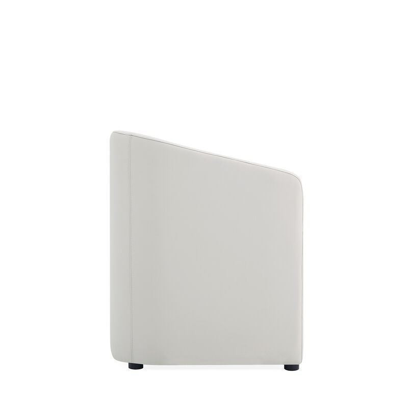 Anna Round Dining Arm Chair in Light Gray