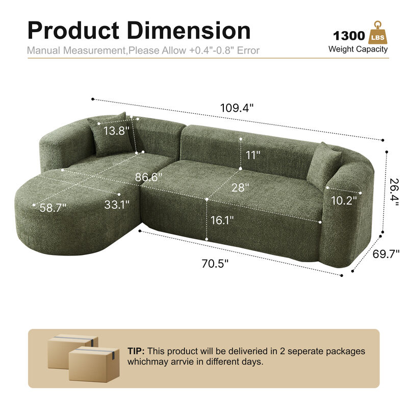 Cetram  L-Shaped Modular Sectional Sofa image number 7