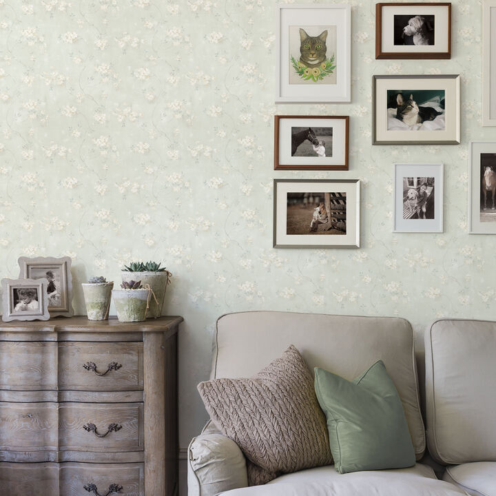 Braham Teal Floral Trail Wallpaper (Set of 2)
