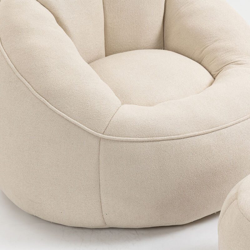 Merax Bean Bag Sofa Accent Chair with Footrest