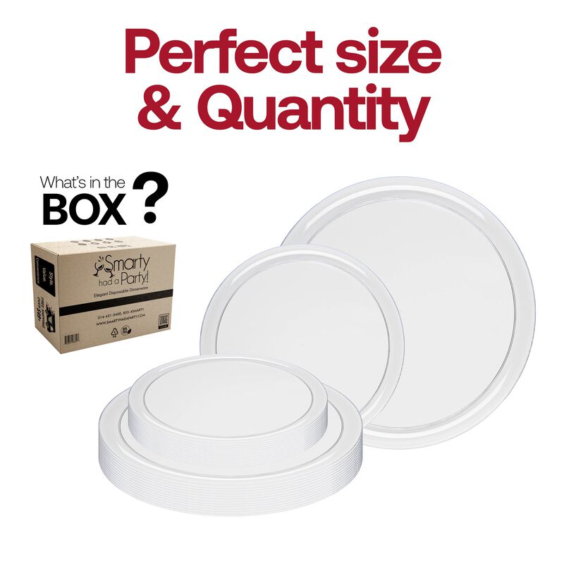 Clear Flat Round Plastic Dinnerware Value Set (40 Sets) image number 4
