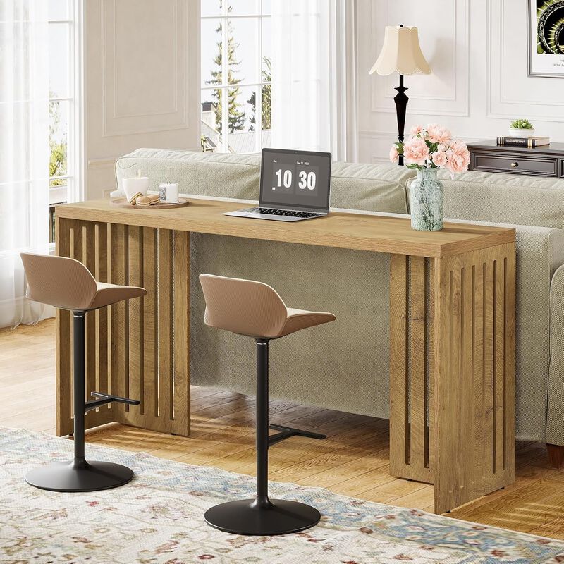 Tribesigns Contemporary Wood Bar Table image number 2