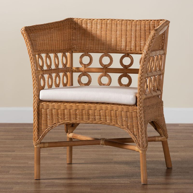 bali & pari Oxford Bohemian Light Honey Rattan Arm Chair