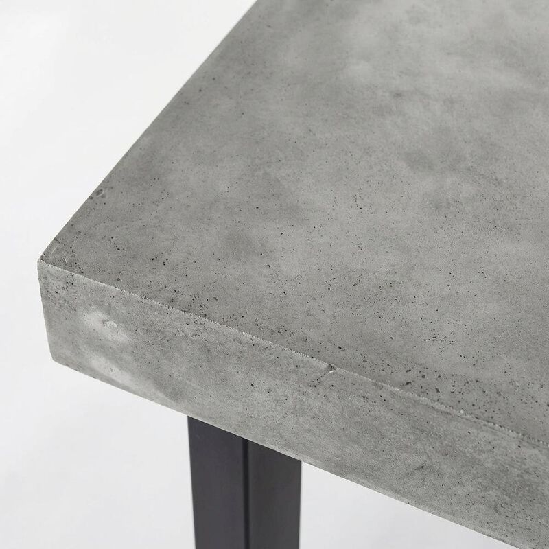Outdoor Escape Cement Top Outdoor Dining Table, Contemporary Patio Dining Table for Six image number 6